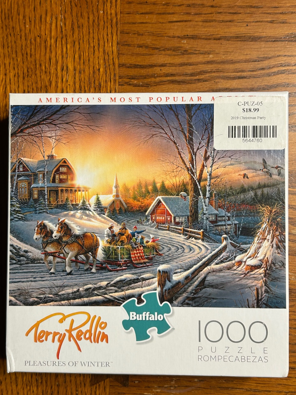 NEW - Buffalo Terry Redlin 'Pleasures of Winter' 1000-Piece Puzzle - White/Blue